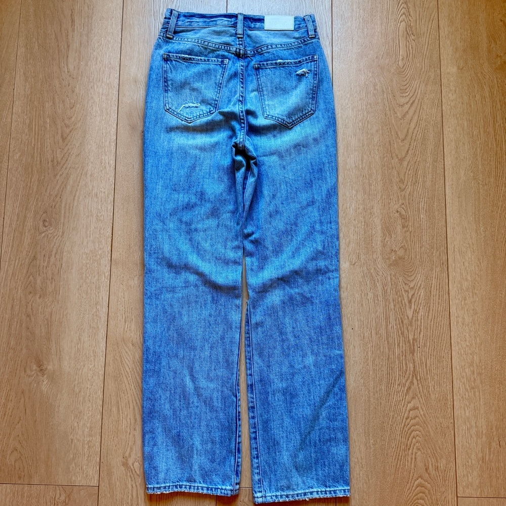 Pistola Light Blue Distressed lightweight Straight leg High Rise Jeans size 25 - Picture 12 of 12